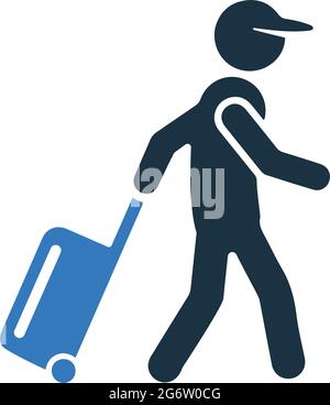 Passenger, tourist icon - Vector EPS file. Perfect use for print media, web, stock images, commercial use or any kind of design project. Stock Vector
