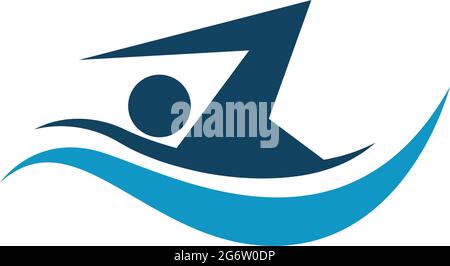 Swim. Swimming icon  logo design concept illustration vector Stock Vector