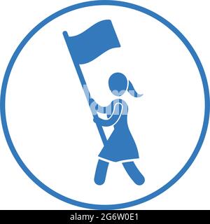 Flag carrier, guide icon - Vector EPS file. Perfect use for print media ...