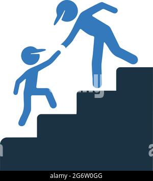 Stair steps, help icon - Simple editable vector EPS file. Stock Vector