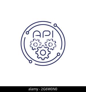 api interface line icon, outline symbol, vector illustration, concept ...