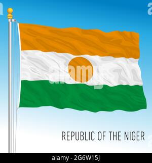 Niger official national flag, african country, vector illustration Stock Vector