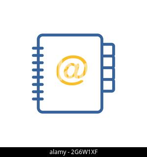 Address Book outline icon. Workspace sign. Graph symbol for your web site design, logo, app, UI. Vector illustration, EPS10. Stock Vector