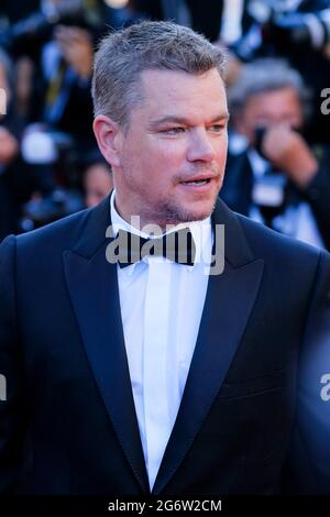 Palais des festivals, Cannes, France. 8th July, 2021. Matt Damon posess at the Red Carpet for Stillwater. Picture by Credit: Julie Edwards/Alamy Live News Stock Photo