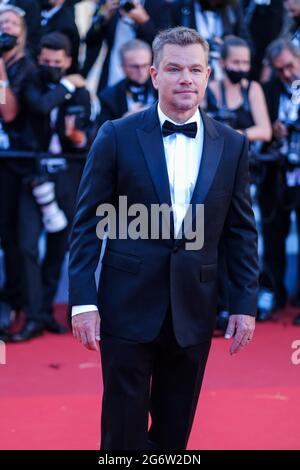 Palais des festivals, Cannes, France. 8th July, 2021. Matt Damon posess at the Red Carpet for Stillwater. Picture by Credit: Julie Edwards/Alamy Live News Stock Photo