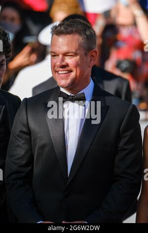 Palais des festivals, Cannes, France. 8th July, 2021. Matt Damon posess at the Red Carpet for Stillwater. Picture by Credit: Julie Edwards/Alamy Live News Stock Photo