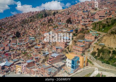 Aerial view of La Paz, Bolivia Stock Photo