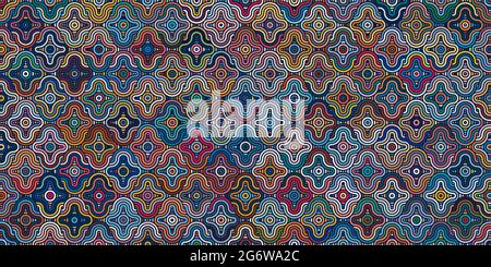 Abstract geometric pattern circles overlapping. Colorful background traditional design for carpet,wallpaper,clothing,wrapping,batik,fabric Stock Vector