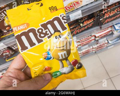Yellow Peanut M&M Figure Stock Photo - Alamy