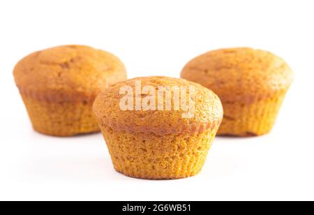Pumpkin Spice Muffins Isolated on a White Background Stock Photo