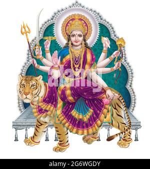 Jai Mata Di, Goddess Durga Stock Photography from a printing house Stock Photo