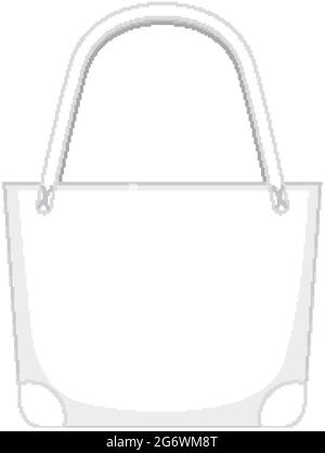 Front of basic white handbag isolated illustration Stock Vector