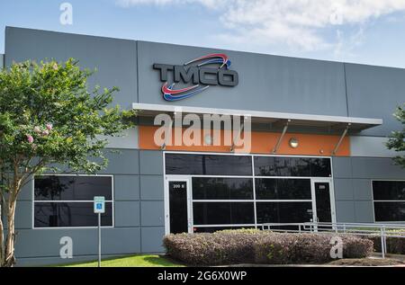 Houston, Texas USA 07-05-2021: TMCO office building exterior in Houston, TX. Manufacturer of orifice fittings for gas measurement, founded in 2003. Stock Photo