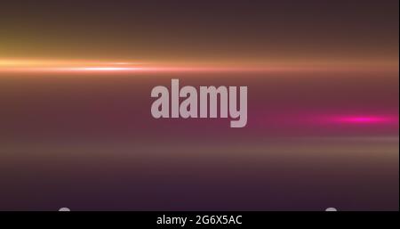 Glowing orange and pink rays of light moving against orange background Stock Photo