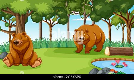 Group of grizzly bear in jungle Stock Vector Image & Art - Alamy