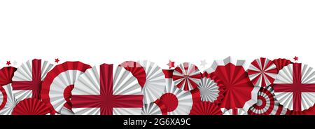 England flag paper fan background. Italian holiday celebration banner. 3D Render Stock Photo