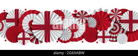 England flag paper fan background. Italian holiday celebration banner. 3D Render Stock Photo