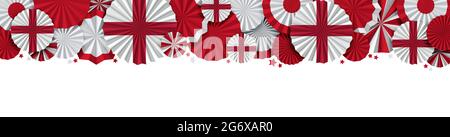 England flag paper fan background. Italian holiday celebration banner. 3D Render Stock Photo