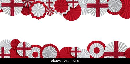 England flag paper fan background. Italian holiday celebration banner. 3D Render Stock Photo