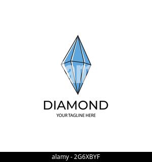 minimalist diamond stone vector logo illustration Stock Vector