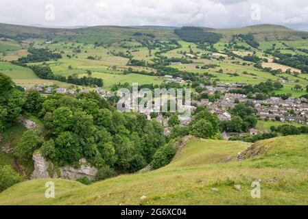The village of Castleton in the Hope Valley, Peak District, Derbyshire, England. Stock Photo