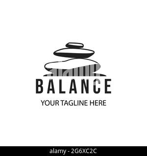 stone logo vector illustration design balance Stock Vector