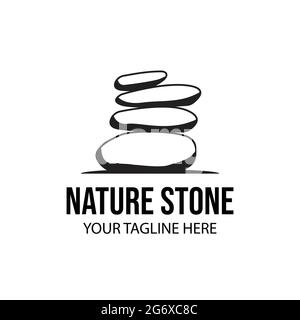 illustration stone logo vector design,balance stone logo vector Stock Vector