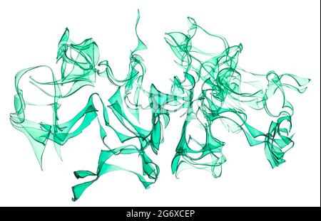 Small pieces of chopped green plastic bottles Stock Photo