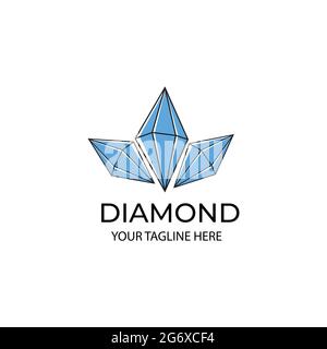 diamond minimalist stone vector logo illustration icon Stock Vector