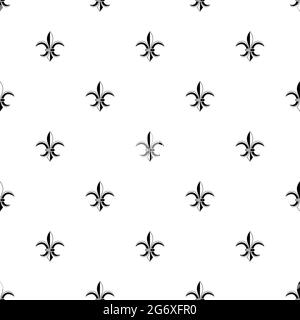 Seamless Black and white Fleur-de-lis symbols as vector. Stock Vector