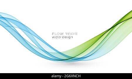 Vector abstract colorful flowing wave lines isolated on white background. Design element for technology, science, modern concept. Stock Vector