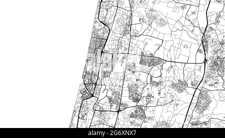 Urban vector city map of Netanya, Israel, middle east Stock Vector