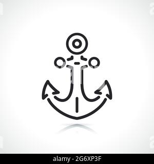 boat anchor thin line icon isolated design Stock Vector