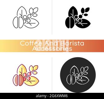 Raw coffee beans icon Stock Vector