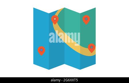 Paper map pin icon simple style vector image Stock Vector