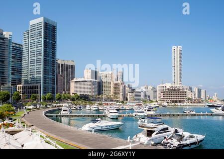 Saint George Bay also known as Zaitunay Bay, Beirut, Lebanon Stock Photo