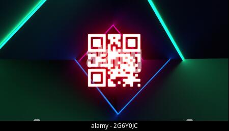 Image of flickering white QR code Stock Photo