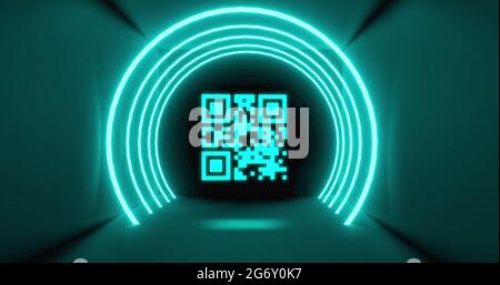 Image of flickering white QR code Stock Photo