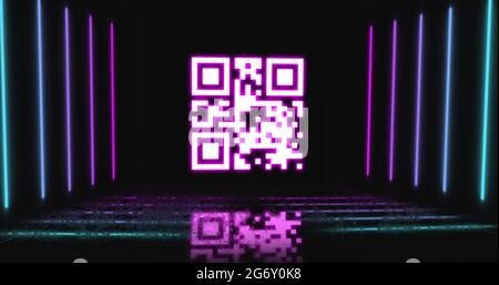 Image of flickering white QR code Stock Photo