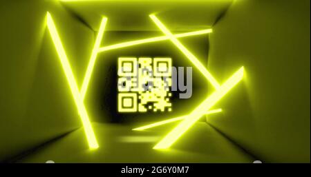 Image of flickering white QR code Stock Photo