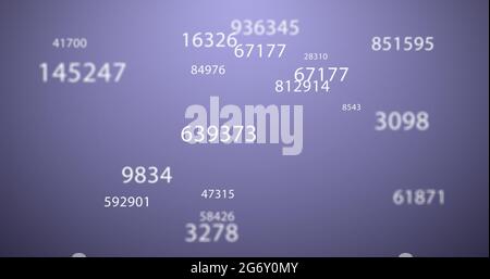 Illustration of multiple numbers against white background, copy space ...