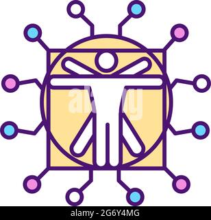 Artificial intelligence RGB color icon Stock Vector