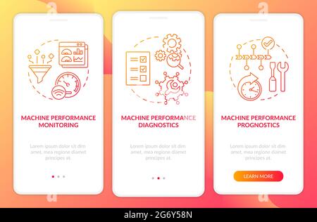 Digital twin tasks onboarding mobile app page screen Stock Vector