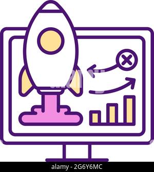 Modern space systems RGB color icon Stock Vector