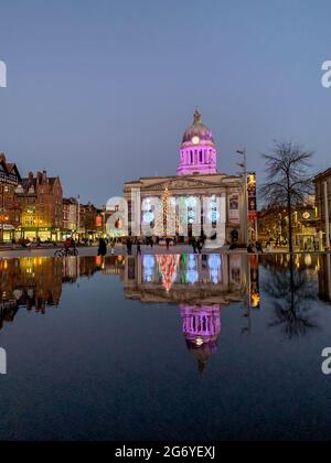 Christmas time in the New Market Square, Nottingham. Stock Photo