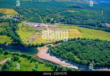 Europe, UK, Scotland, Argyll and Bute, aerial view, over Dalmally highland show, Stock Photo