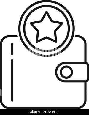 Tokens wallet icon outline vector. Bitcoin cryptocurrency Stock Vector