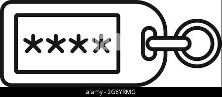 Password badge icon outline vector. Secure defense Stock Vector