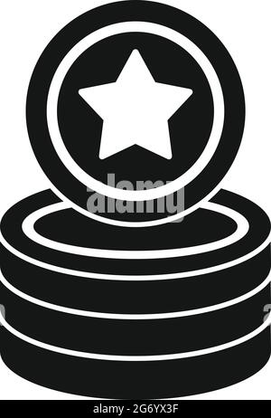 Star token icon simple vector. Bonus reward Stock Vector