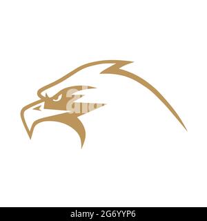 Gold Eagle Logo Simple Design Stock Vector